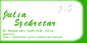 julia szekretar business card
